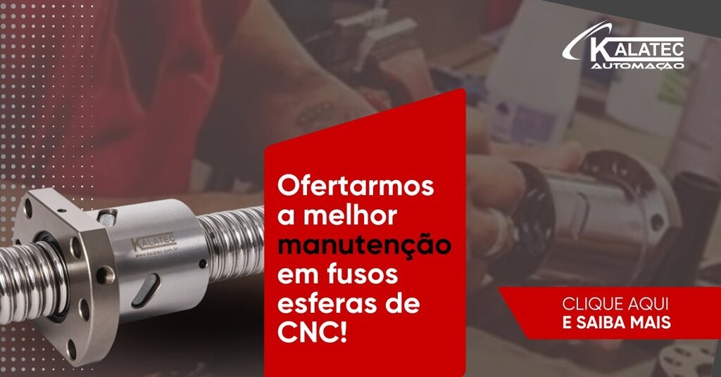 banner Kalatec para manutenção em fusos de esferas de CNC