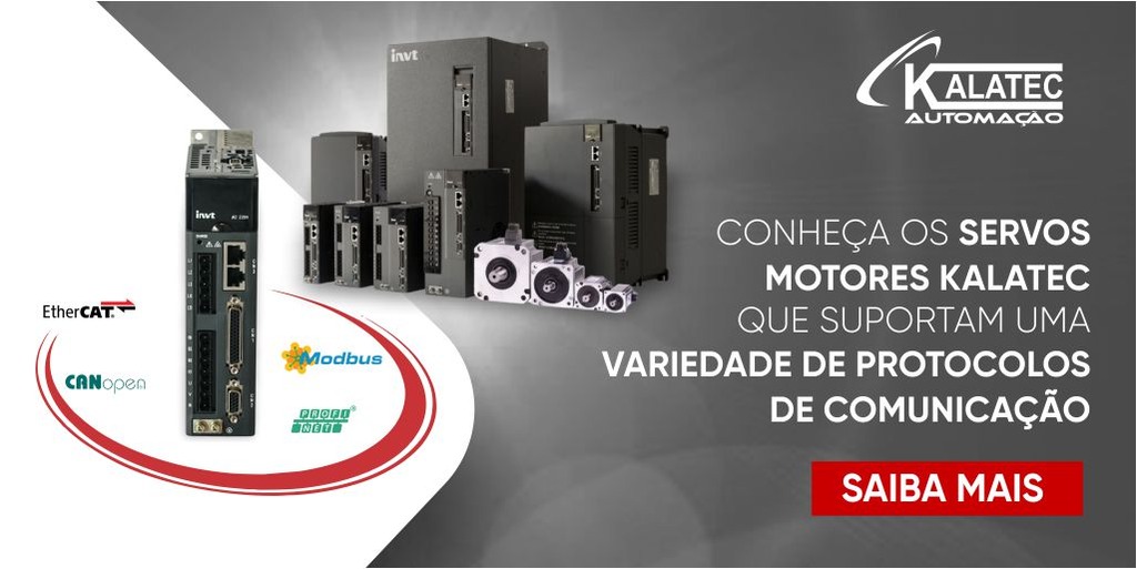 banner Kalatec para servo motores que suportam protocolos de rede