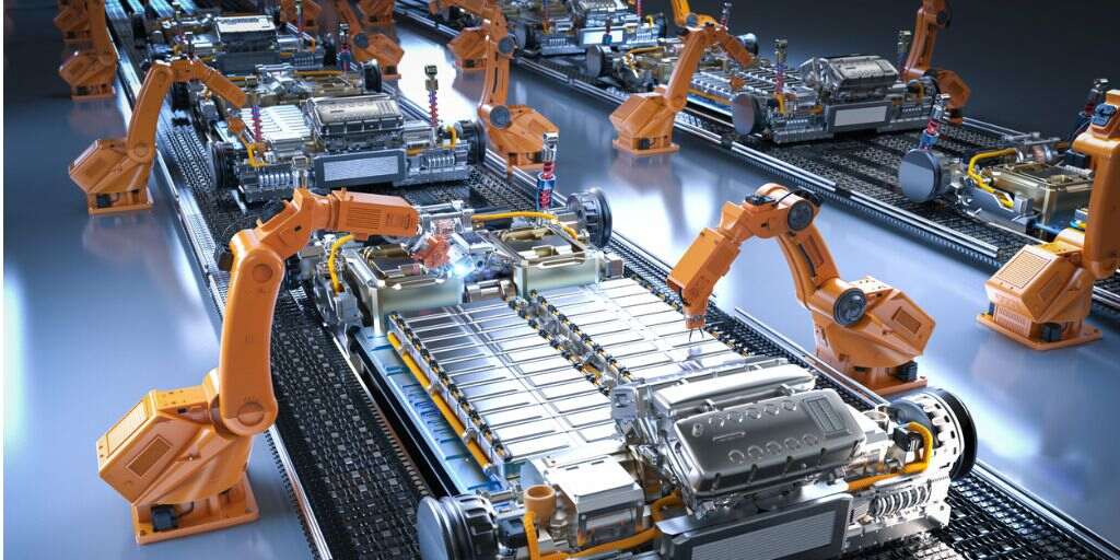 equipamentos de robótica em produção industrial representando a tecnologia na indústria
