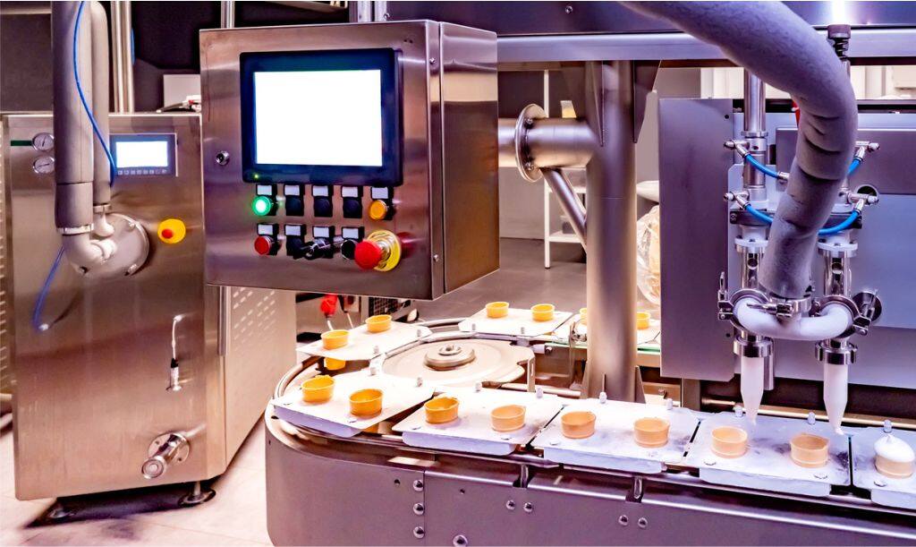 conceito de automação industrial em uma indústria alimentícia.