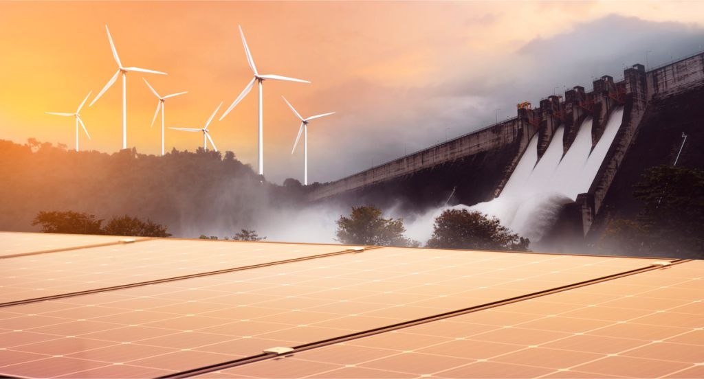 sistema de energia eólica representando a sustentabilidade industrial