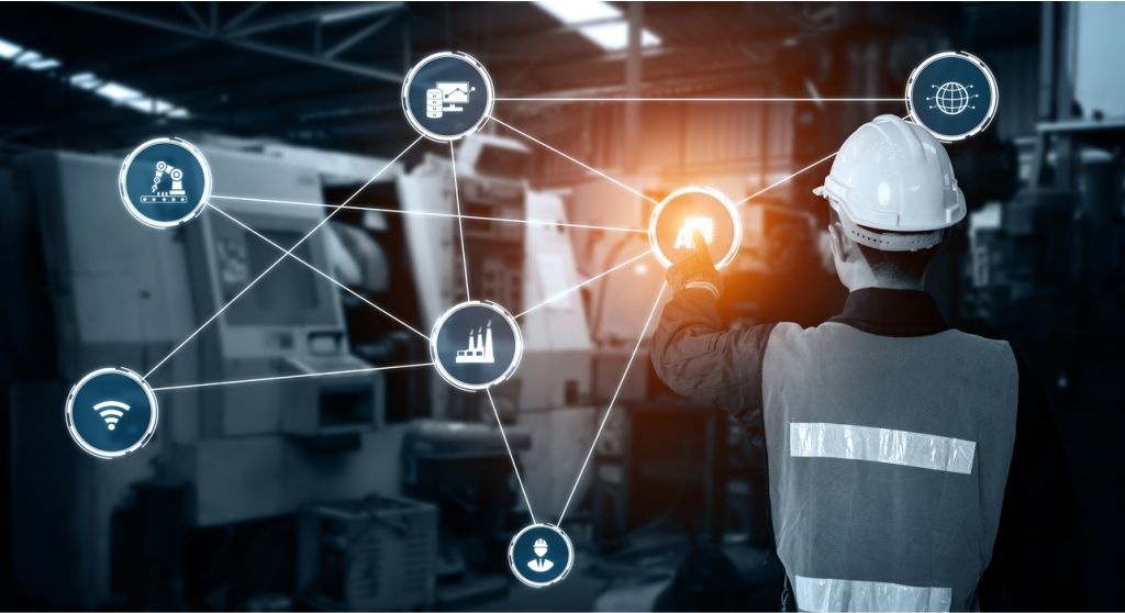 profissional equipado trabalhando em operações de automação de processos