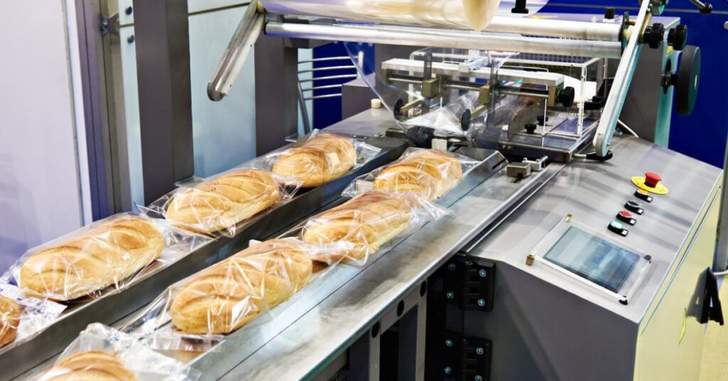 Máquina de embalagem para pães.