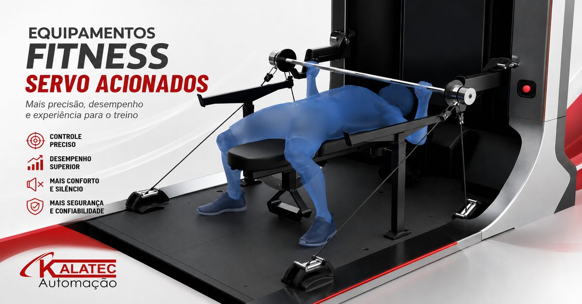Equipamento fitness servo acionado com tecnologia de automação industrial da Kalatec