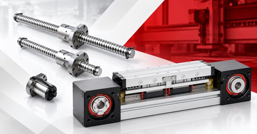 sistema linear com correia ou fuso de esferas